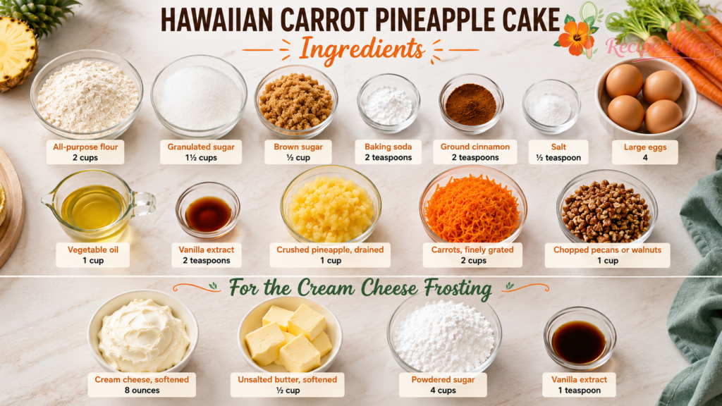Hawaiian Carrot Pineapple Cake Recipe